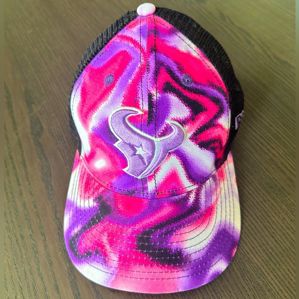 New Era Pink Tie Dye Houston Texans Baseball Cap Hat YOUTH Adjustable